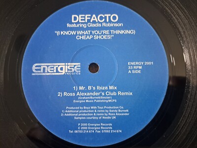 Defacto - (I Know What You're Thinking) Cheap Shoes! - 12'' Record - ENERGY 2001