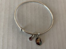 Disney Girls Adjustable Bracelet Anna Elsa Charm Crystal Silver Tone