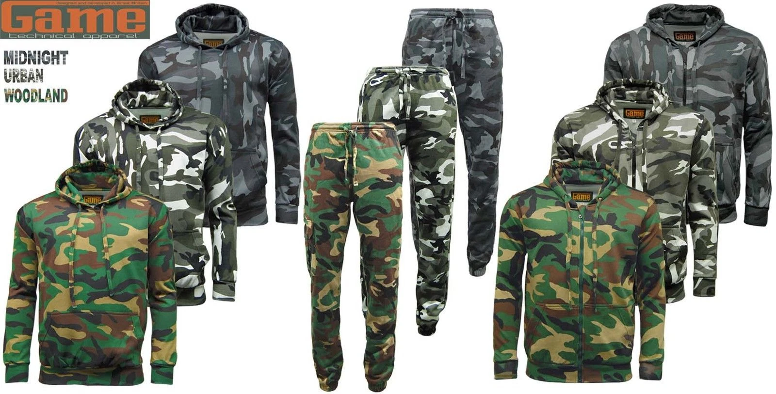 Mens GAME Army Camo Camouflage Fleece Tracksuit | Hoodie | Zipper | Joggers
Opens in a new window or