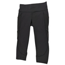 LULULEMON  Home Stretch Crop Luxtreme Mesh Panel Leggings  Size 6 Black Tight