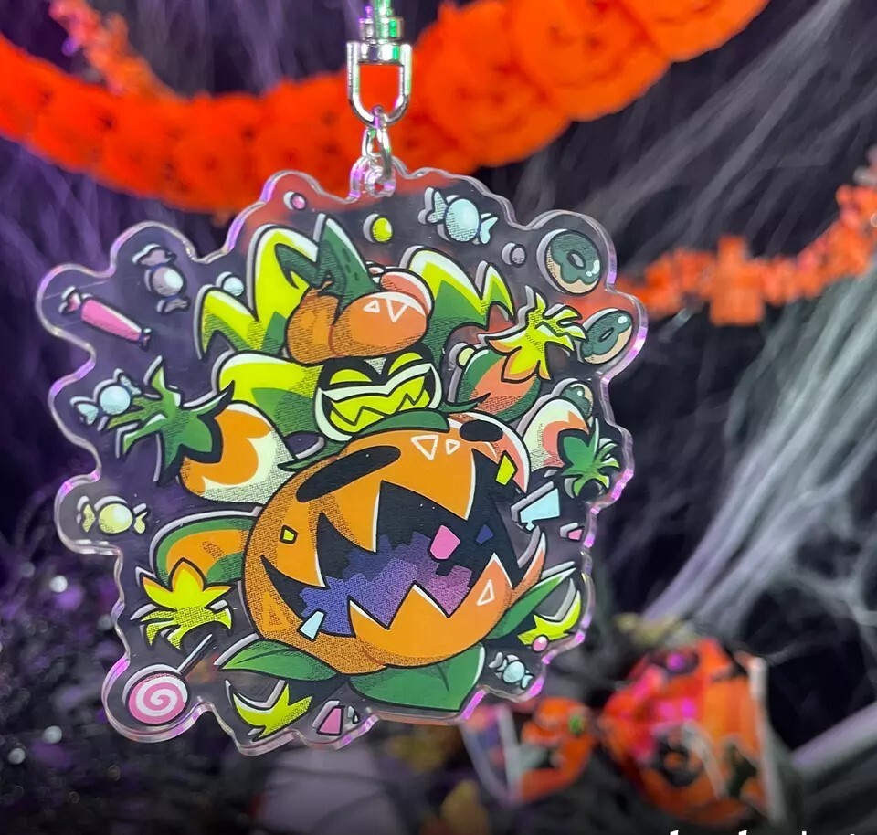 ヘルヴァボス マモン ピンバッジ キーホルダー Mammon Halloween 2024 Acrylic Keychain Helluva Boss Vivziepop