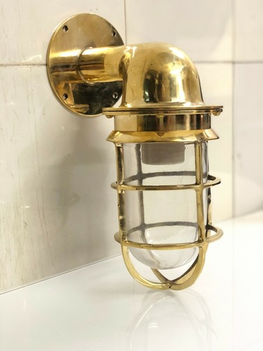 Solid Brass Marine Swan Bulkhead Wall Light – Nautical Ship Passageway Sconce - Bild 2 von 9