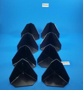 4" Heavy Duty Black Plastic Shipping Corner Support Protectors Set/8; F7-6a