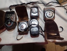 Lot of 5 Vintage Light Meters for Parts or Repair -Weston GE and unknown as is