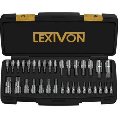 LEXIVON Master TORX Bit Socket Set, Premium 34-Piece Torx Set (T6-T70), Black 