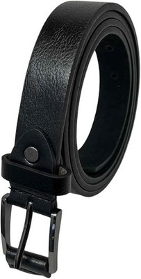 Schwarzer Herrengürtel, Milano Leder gefütterte Gürtel für Männer, 1'' breit, 28'' - 44'' Taille