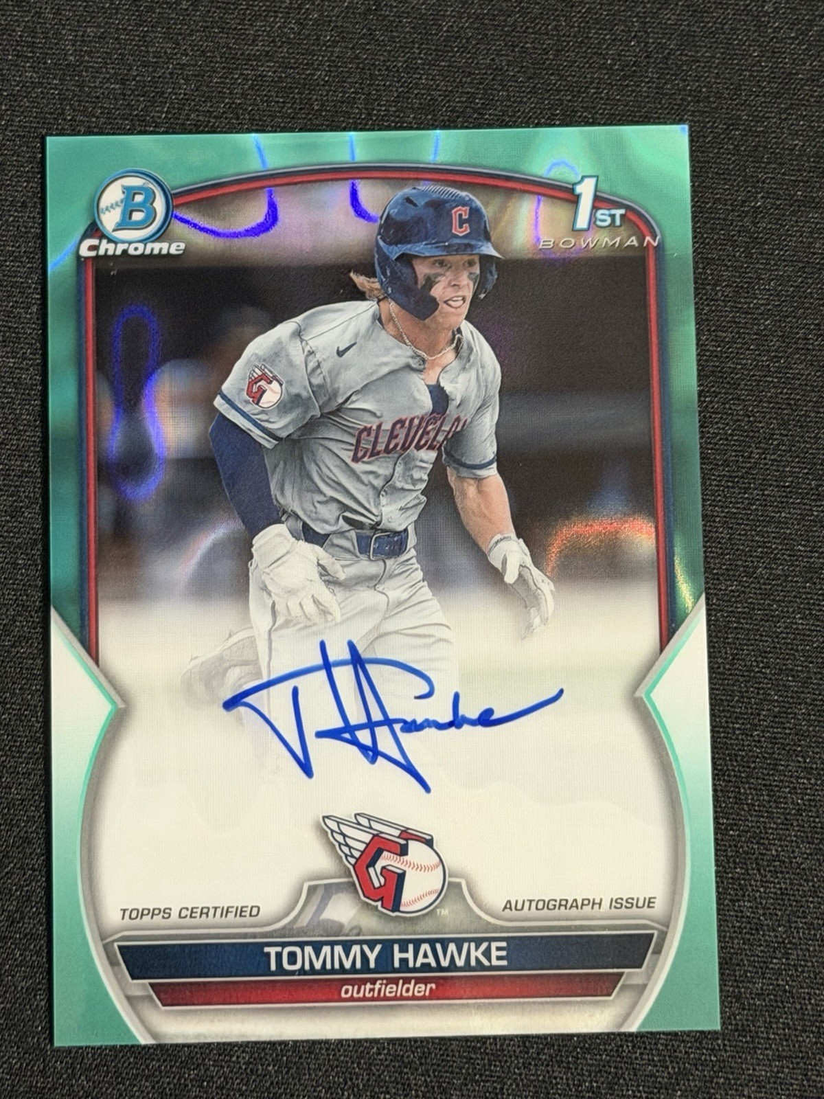 2023 Bowman Draft Chrome TOMMY HAWKE 1st Prospect Aqua Lava Refractor AUTO /199