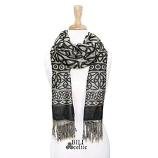 Rita Celtic Trinity Knot Scarf- Black