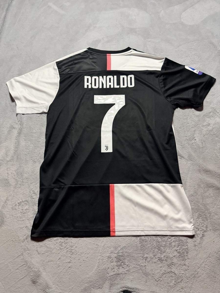 Juventus Ronaldo 7 シャツ UEFA仕様 RARE 2019 Juventus Ronaldo #7 Home Jersey Large Shirt Kit Iconic