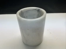 Vintage White Marble Stone Wine Bottle Chiller Holder 6”h X 4.5 dia.