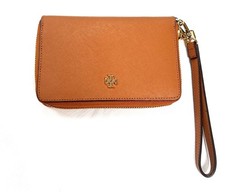 Tory Burch Women's Wallet Zip Around Brown Credit Card Coin