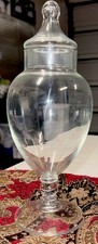 243-Clear Glass Apothecary Jar with Lid 10 Tall Candy Trinkets Display
