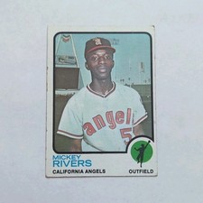 Topps 1973 Mickey Rivers #597 Base Set High Number Los Angeles Angels Baseball