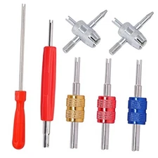  Tire Valve Stem Removal Tool Kit, R12 R134a Air Conditioning Valve Core 