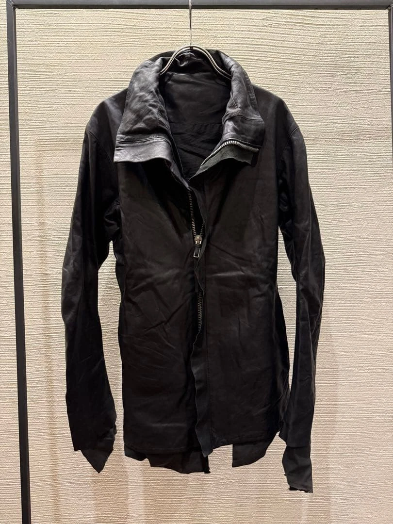 Boris Bidjan Saberi Leather Outer Shell Black Coats, Jackets