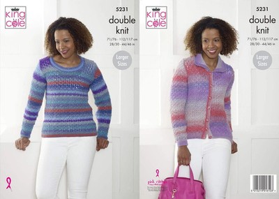 King Cole Doppelstrickmuster 5231 hübscher Damen Pullover und Strickjacke