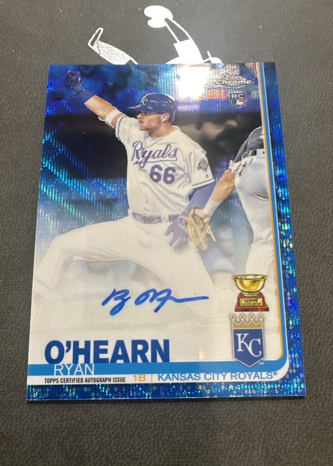 2019 Topps Chrome Rookie Auto Ryan O'Hearn #RA-ROH Blue Wave Refractor /150