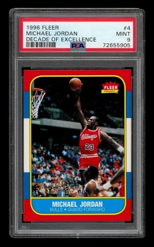 1996-97 Fleer Decade Of Excellence: # 4 Michael Jordan PSA 9 MINT