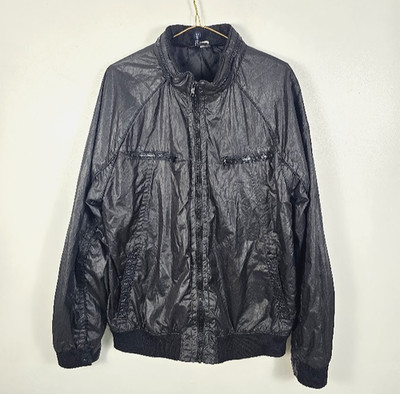 Windbreaker Jacket Womens XL Black H&M Divided Lightweight Bomber Zip Up Coat