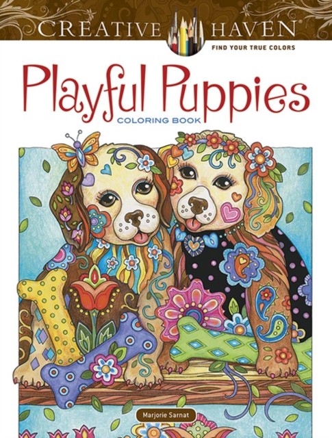 Search Press Creative Haven Playful Puppies Coloring Book - Marjorie Sarnat - Creative Haven - Image 5