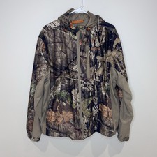 Rustic Ridge Mossy Oak Camo Hooded Jacket Men’s L Scent Stop Hunting Outdoors
