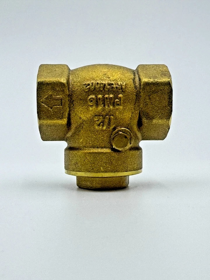 BRASS BRONZE CHECK VALVE 1/2" NPT FLOW SWING GATED - Image 3 of 4