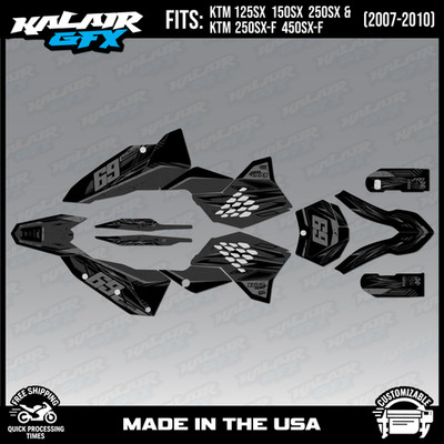 Graphics Kit for KTM 125SX 150SX 250SX 250SX-F 450SX-F 2007-2010 Guard - SMOKE