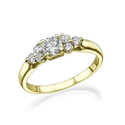 Funkelnder 14k Gelbgold Ring E F VVS2 Diamant 0,78 Karat Lab Grown Rundschliff