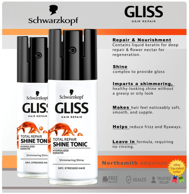 SCHWARZKOPF Gliss Hair Total Repair Shine Tonic trockenes Haar x 2