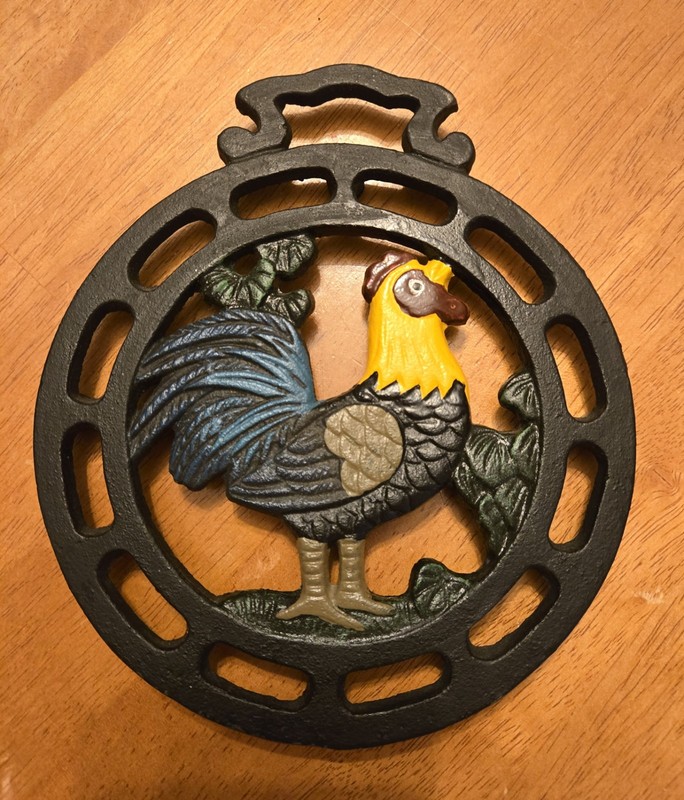 Cast Iron Rooster Trivet - 6 Inches