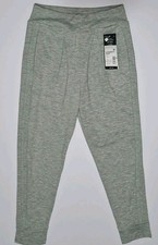 Adidas AK4962 Girls' Small 7/8 3-Stripe Cuffed Jogger Pants, Gray Heather