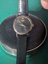 Seiko Womens 1N00-0C99 Watch Gold Tone Black ...