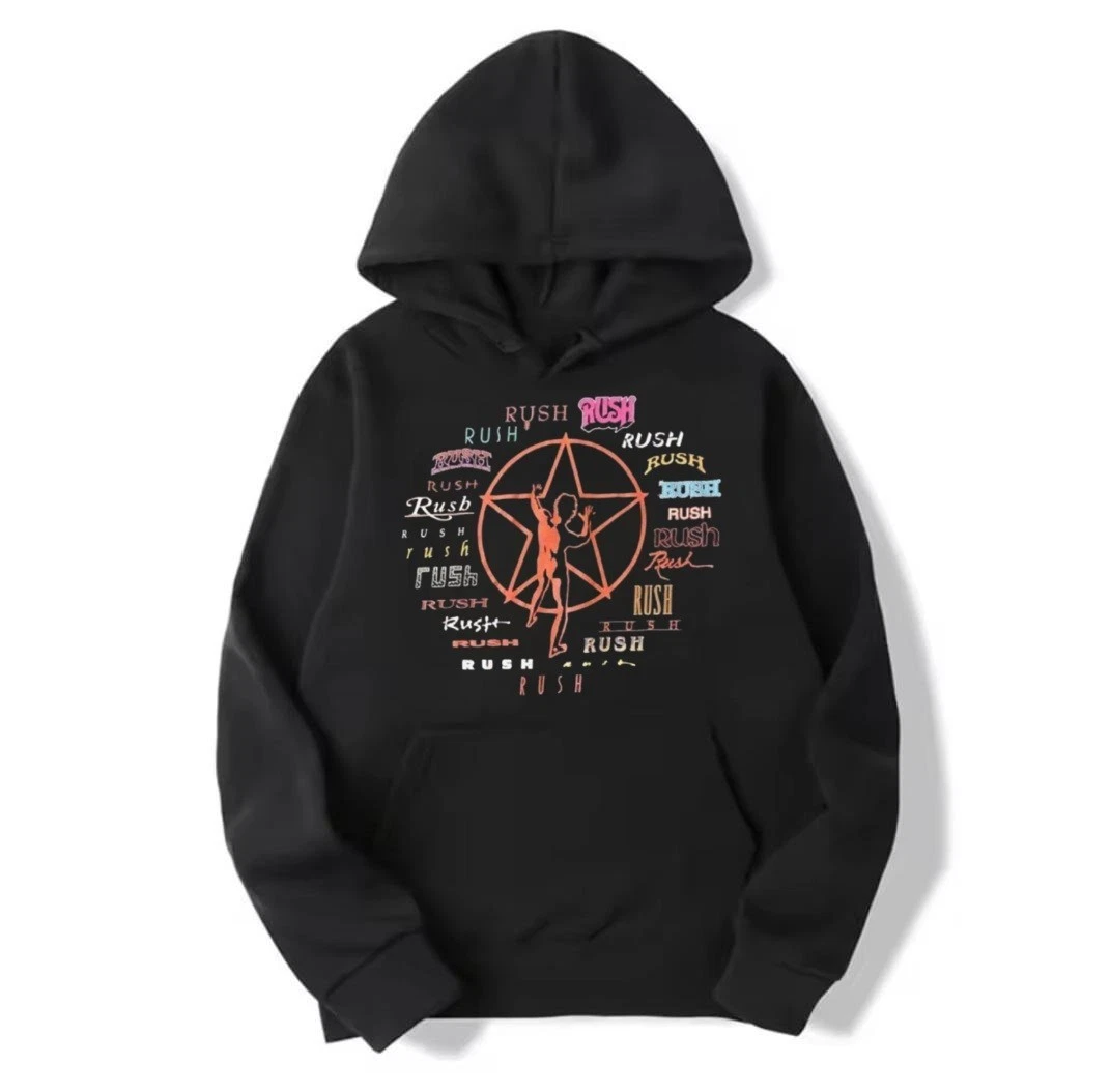Rush Band All Logo Graphic Print Unisex Mens Sweatshirt Hoodie S M L XL 234XL