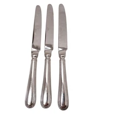Towle 3 Dinner Knives BEADED ANTIQUE 9” Stainless Flatware Holiday Mid Century