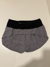 Lululemon Speed Up Short Heather Lux Multi Grey And Black, Size 6