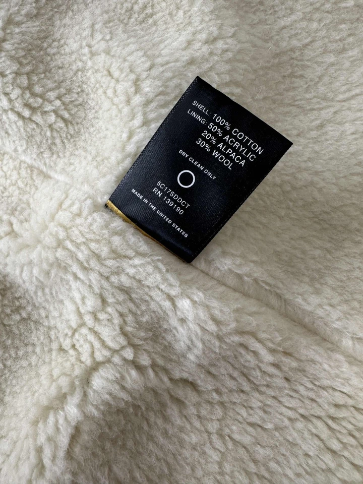 Abrigo Fear of God Ribete Denim Agua Bendita Alpaca Cubierta Talla Pequeña Foto 4 de 4