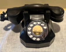 Automatic Electric Company Monophone Black Desktop Rotary Dial Telephone