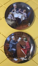 Lot of 2 Vtg Edwin Knowles The Rockwell Heritage Plates Norman Rockwell Prints
