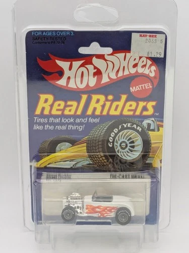 Vintage Hot Wheels Real Riders 1983 STREET RODDER WHITE/FLAMES Unopened Card
