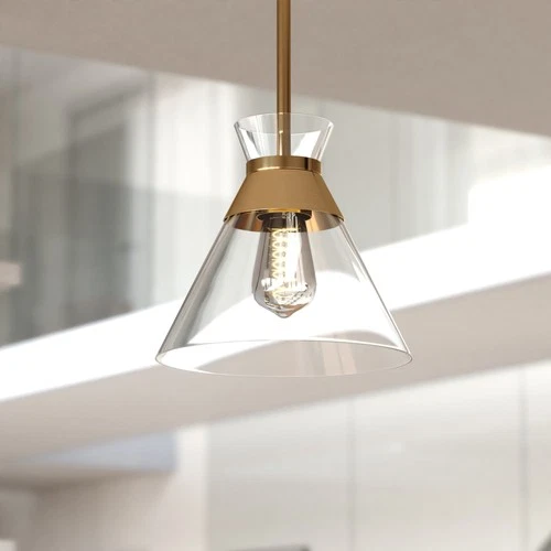 Vaxcel Lighting P0403 9"W Suspension Mini Pendant - Brass - Picture 11 of 11