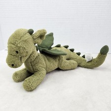 Jellycat Monty Dragon Plush Stuffed Toy Green 11" Rare Retired