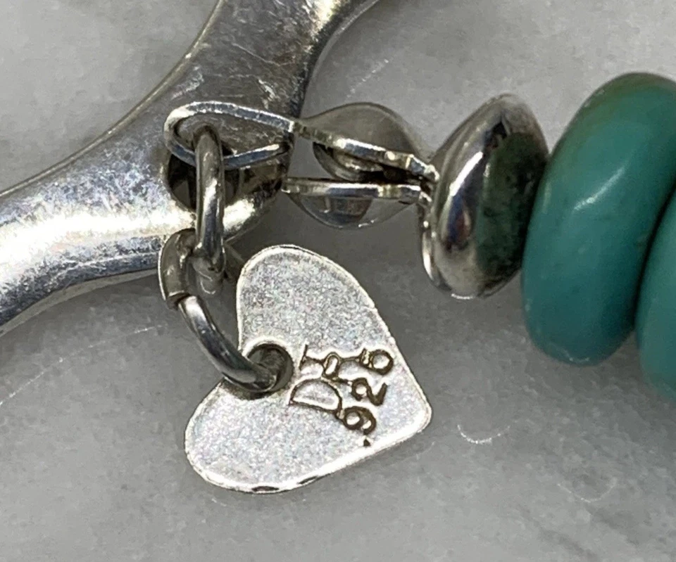 Vintage Jay King Desert Rose Trading DTR Sterling 925 & Turquoise 8” Bracelet - Image 3 of 4