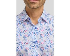 Double Two Floral Print Long Sleeve Shirt for Men's GS4239 Blue, 15 to 23