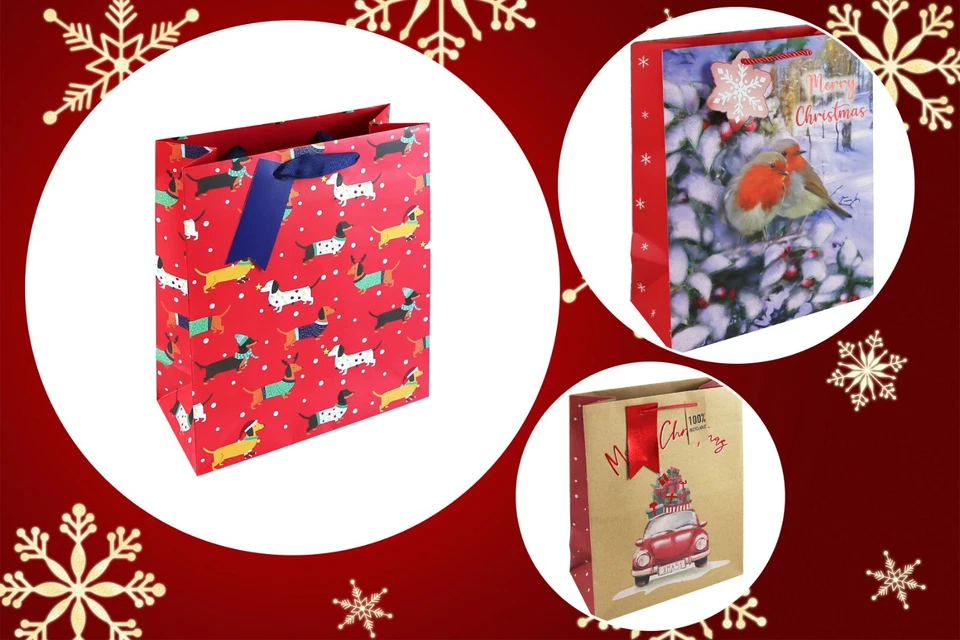EUROWRAP Christmas Gift Bags - 3 Sizes - 18 designs - NEW