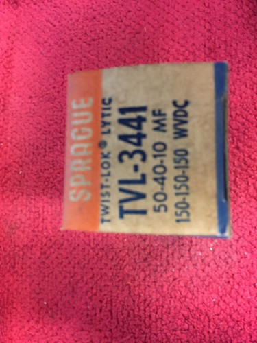 TVL-3441 50-40-10 MF 150-150-150 V TWIST-LOK SPRAGUE KONDENSATOR NOS