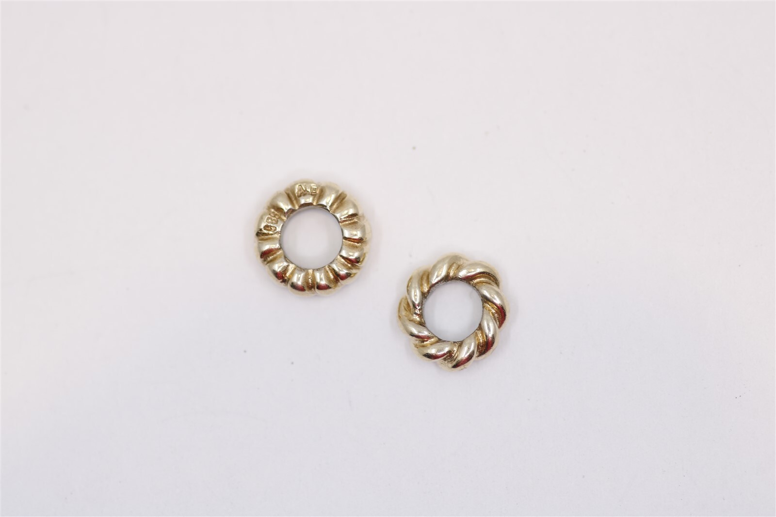 Vintage 14k Yellow Gold Pandora Twisted Spacer Charm Set of Two