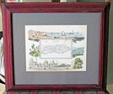 1845 Reuben Ramble Sussex Darton Brighton Chain Pier Pavilion Antique Map & Card