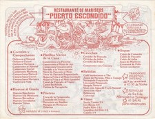 Feuille Restaurante de Mariscos "Puerto Escondido" Vacacional Oaxtepec Mexique