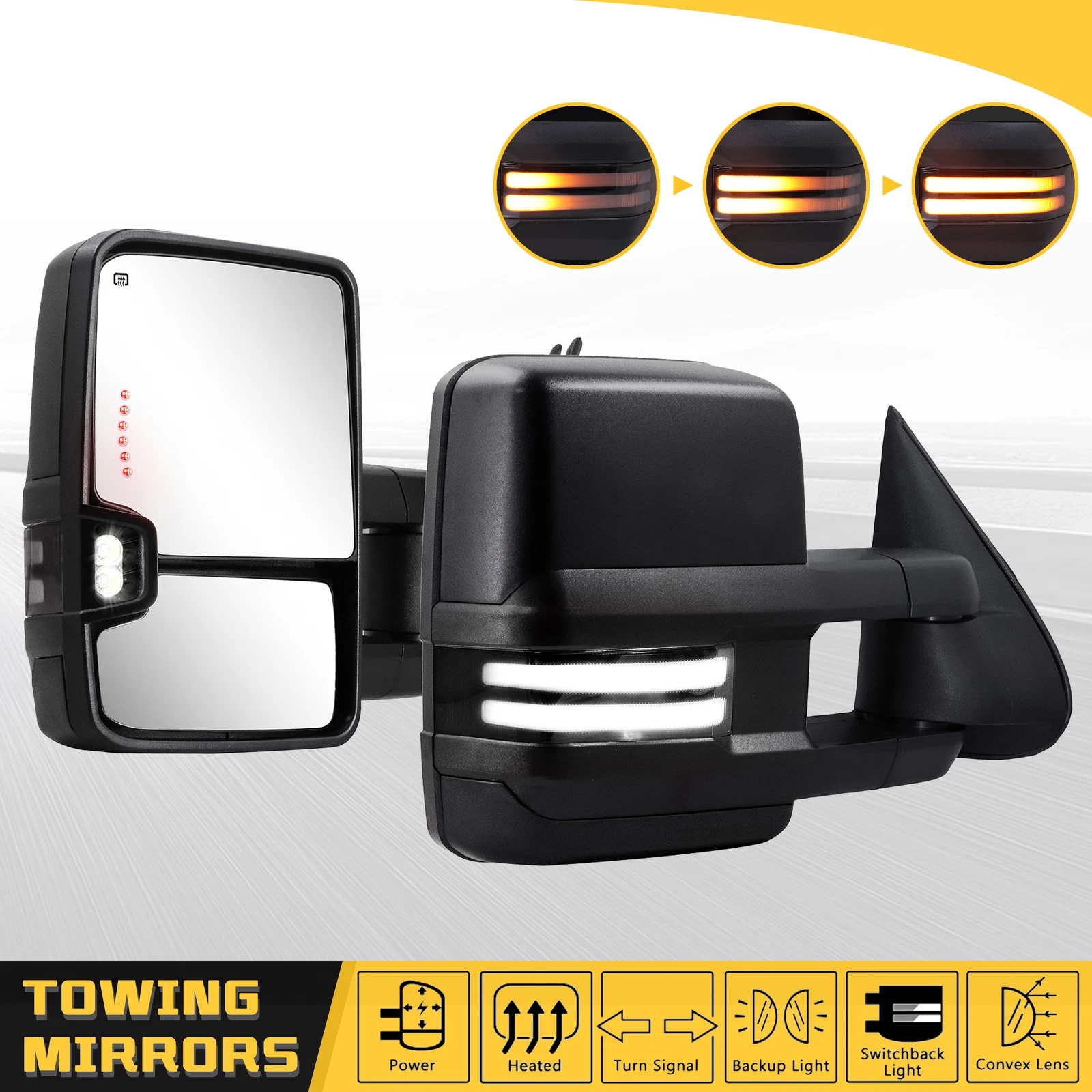 Switchback Towing Mirrors for 2003-2006 Chevy Silverado GMC Sierra 1500 2500HD