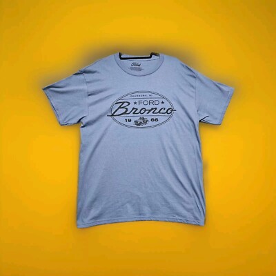 Ford Bronco 1966 T Shirt Mens Large Blue American Retro Graphic Tee New With Tag